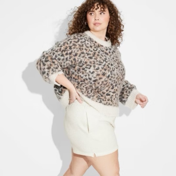 wild fable Sweaters - Wild Fable Leopard Print Crew Neck Sweater